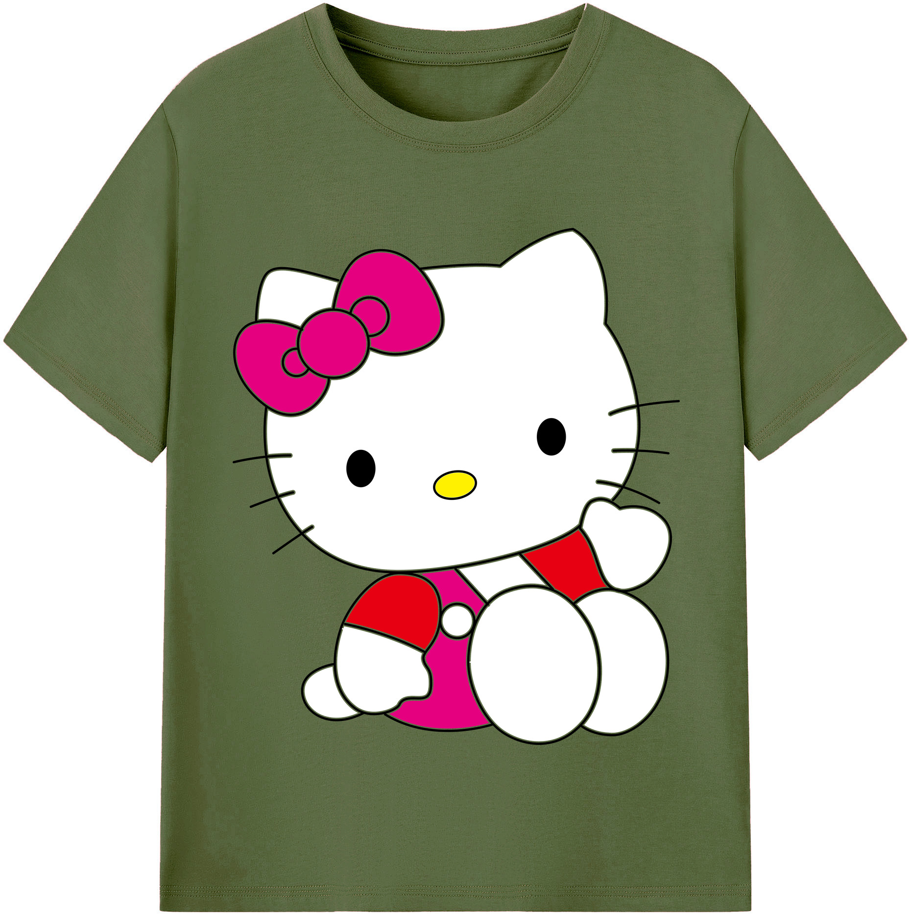 （画像用） Hello Kitty ハローキティ 綿100％半袖Tシャツ（フロントプリント）